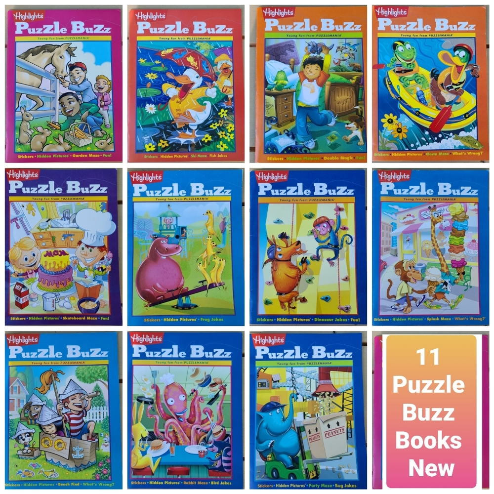 Highlights Puzzle Buzz 11 books kids bundle New